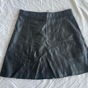 All Saints Black A-Line Leather Skirt - Size 6